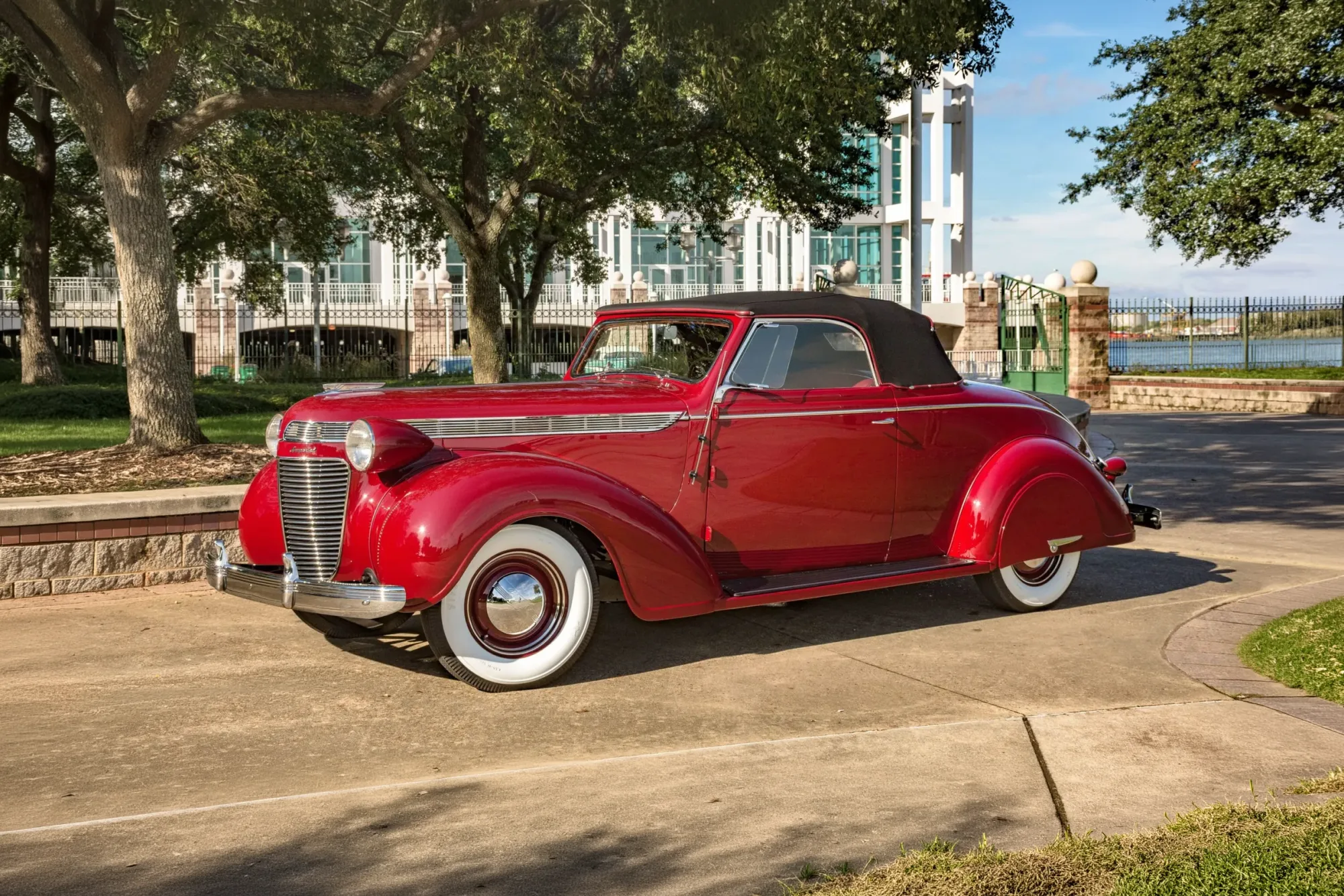 The 1937 Chrysler Imperial &ldquo;Black Betty&rdquo; delivered &mdash; the same car, fully restored in deep red at concours.